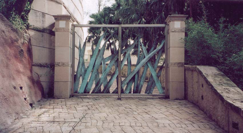 Forged bronze and stainless steel gates, Artist: Antony Donaldson