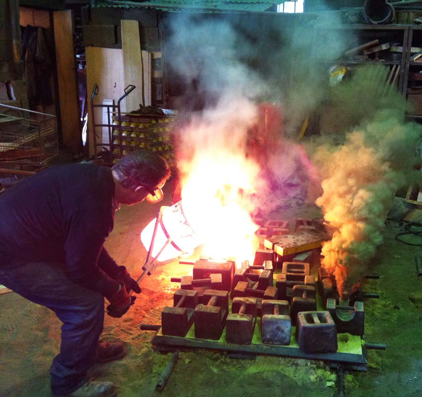 Part of the Portcullis gates being cast at the foundry.